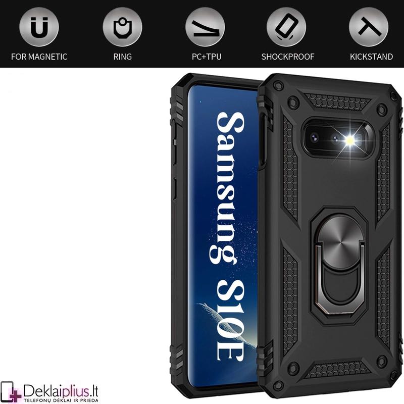 Sustiprintas dėklas 4in1 - juodas (Samsung S10E) Sustiprintas dėklas 4in1 - juodas (Samsung S10E)